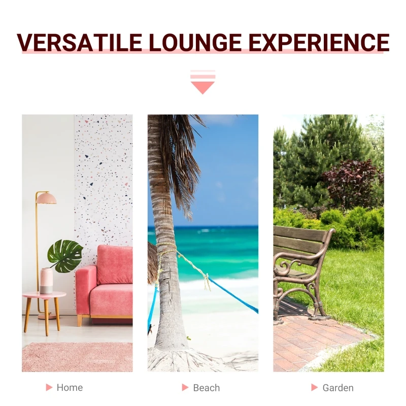 Outsunny 290 x 100cm Cotton Hammock Hanging Hammock Bed Outdoor & Indoor w/ Fringed Macrame, 150kg Load Capacity, Rainbow Stripe