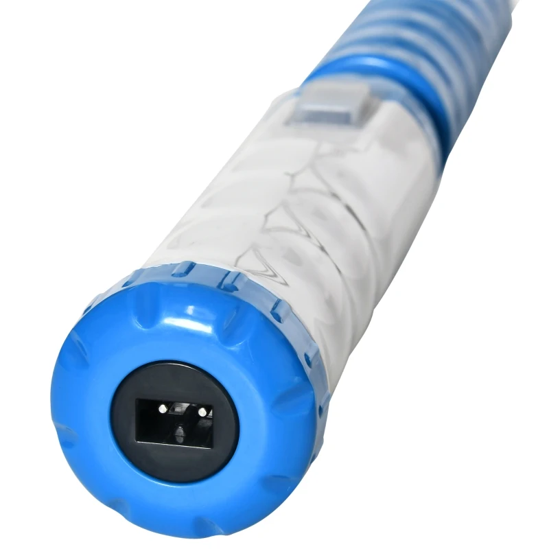 Outsunny Limpiafondos para Piscina Manual Aspirador de Piscina Eléctrico Autonomía 45 Minutos con Poste Telescópico 150-210 cm Cepillo y 2 Ruedas para Estanques 210x17x7 cm Plata