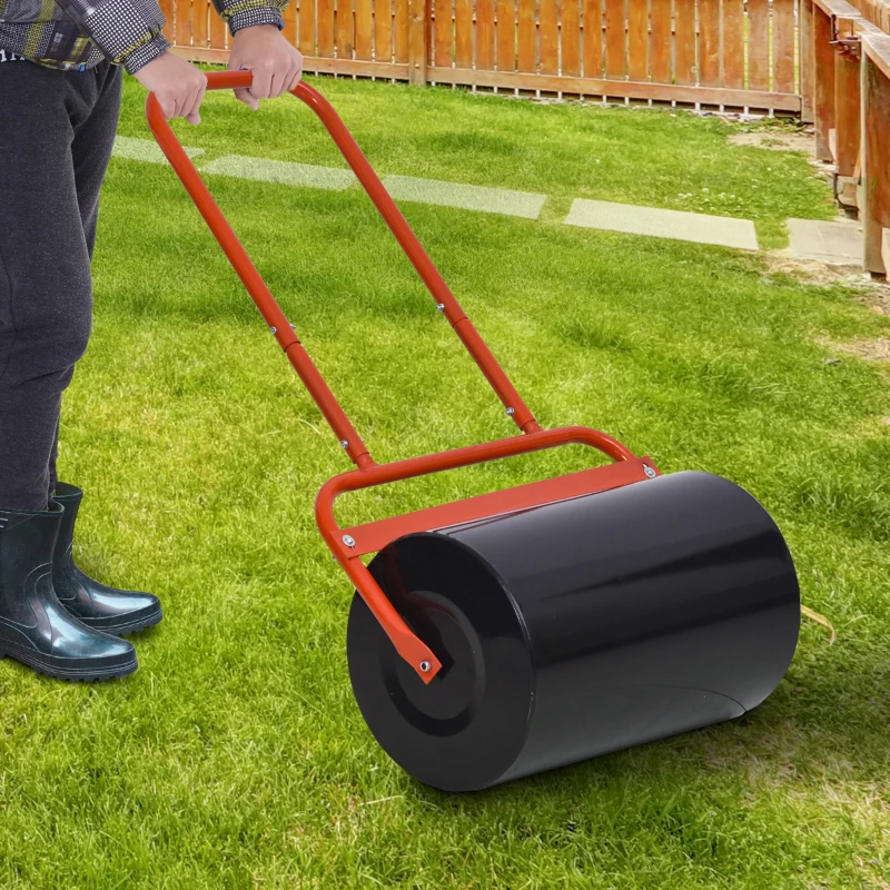 Outsunny 38L Fillable Cylinder Steel Lawn Roller - Red