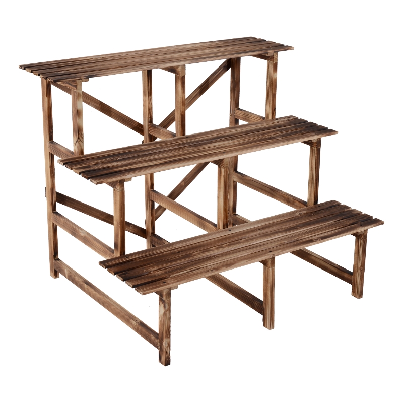 Outsunny Flower Stand, 100Lx80Wx80H cm, Wood