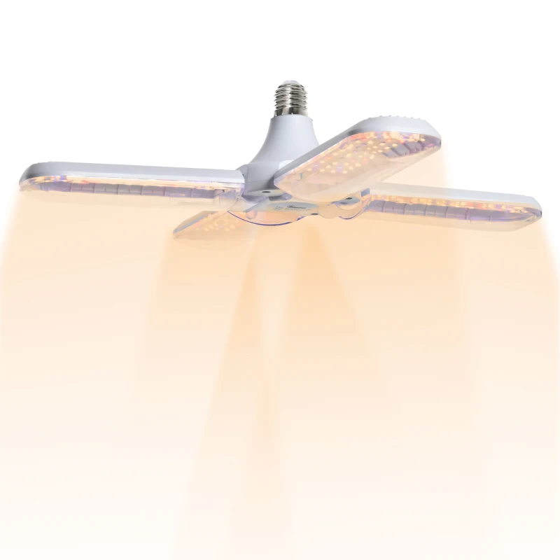 Outsunny LED Grow Light, Full Spectrum Foldable 20W Plant Grow Lamp with E27 Base and 240Pcs LEDs for Indoor Hydroponics Greenhouse Plants Seedling, Growing, Blooming