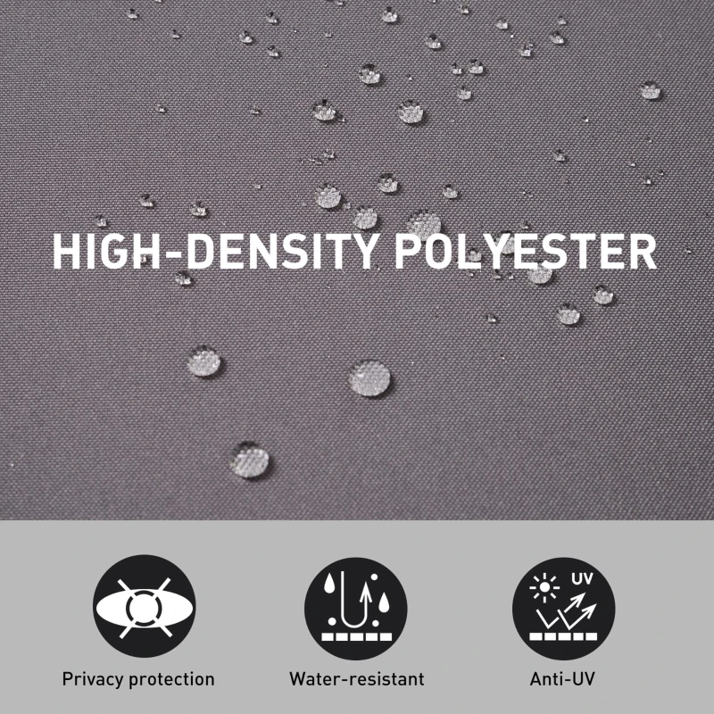 Outsunny Retractable Folding Side Awning Screen Fence Patio Garden Outdoor Privacy Divider with Steel Pole 300 L x 200 H cm Grey