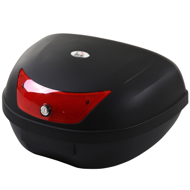 Homcom Baule Porta Casco per Moto 48L con 2 chiavi in PP Nero 59 x 43 x 33cm