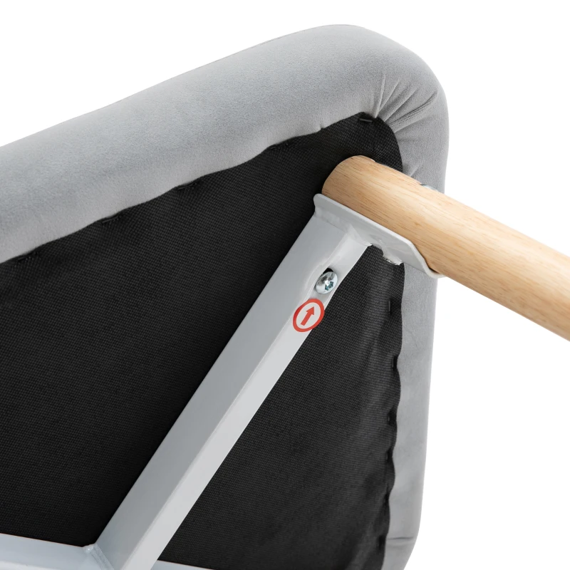 HOMCOM Faux Velvet Upholstered Twin-Pair Dining Chairs Grey