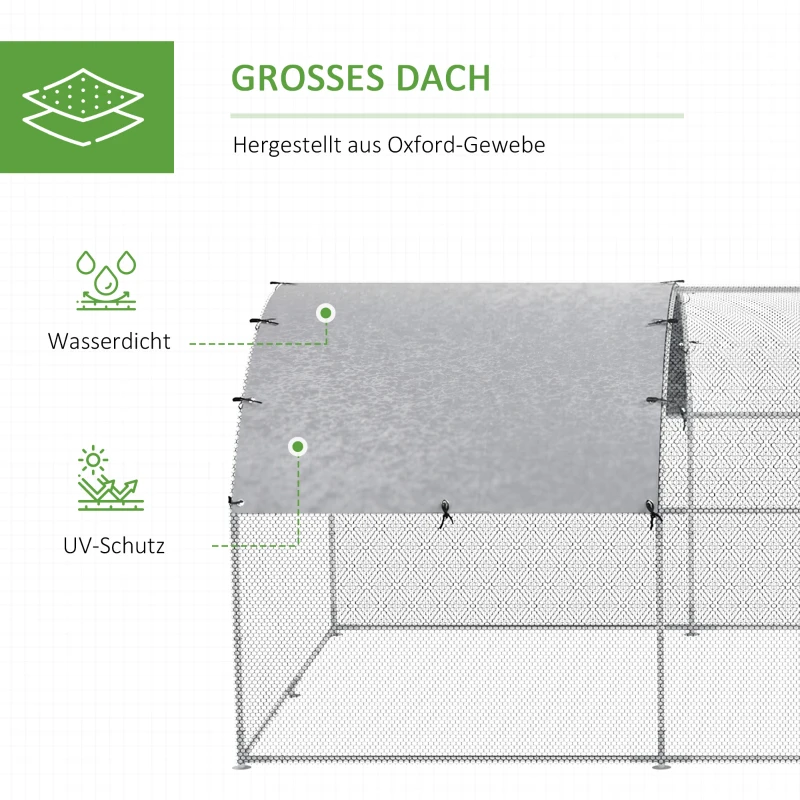 PawHut Kurnik Outdoor Kojec Klatka dla kurczaka 280x570x197cm Stal cynkowa