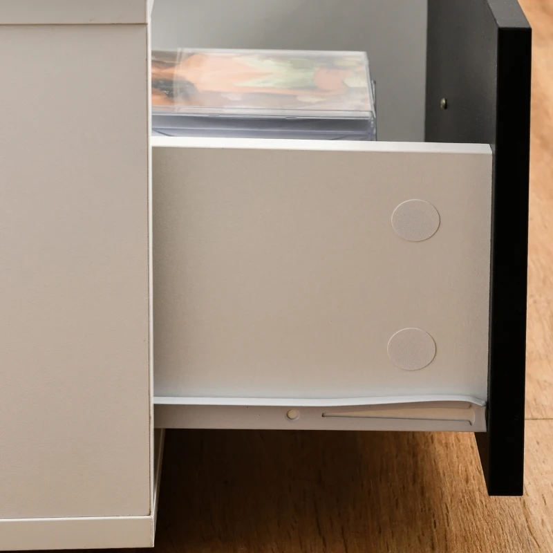 HOMCOM Mobile TV Moderno per Televisori fino a 60" con 2 Cassetti, 140x30x32cm, Bianco e Nero