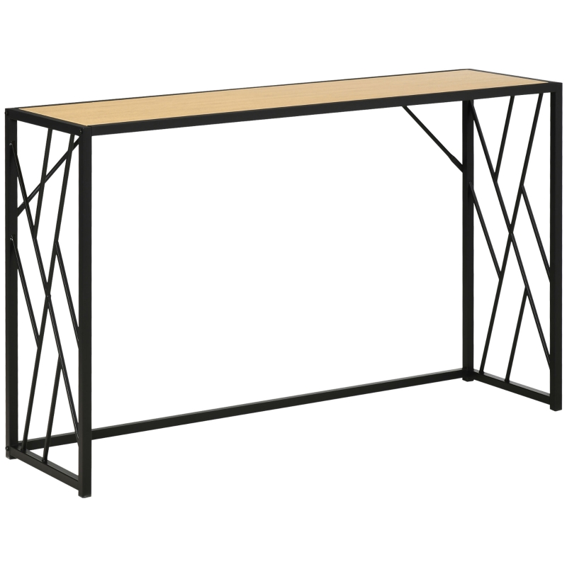 HOMCOM Table console style contemporain plateau 120 cm - structure métal et plateau MDF