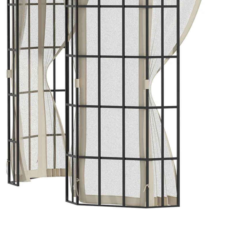 Outsunny Foisor de Gradina 3.65x3 m cu Plasa de tantari si Acoperis pe 2 Nivele din Poliester, Structura din Metal, Negru