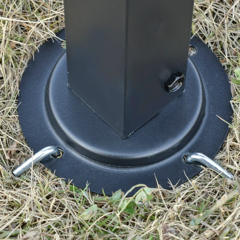 Outsunny Foișor de Grădină cu Acoperiș din PC și Rafturi Laterale, Structură din Aluminiu și Metal, 246x149x230 cm, Negru(m-8)