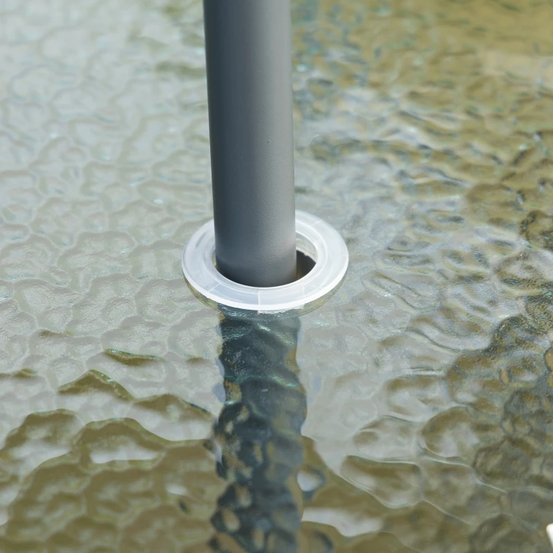 Outsunny Set Mobilier de Gradina 5 Piese din Metal, Salon de gradina cu 4 Scaune Pliabile si Masa cu orificiu pentru Umbrela, Negru