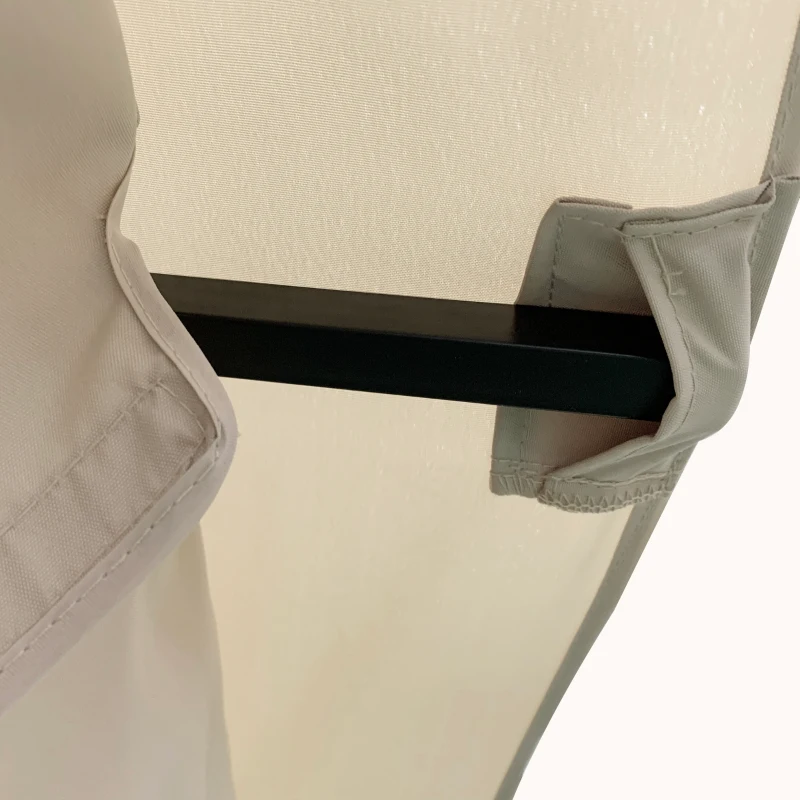 Outsunny Foisor de Gradina 3.65x3 m cu Plasa de tantari si Acoperis pe 2 Nivele din Poliester, Structura din Metal, Negru