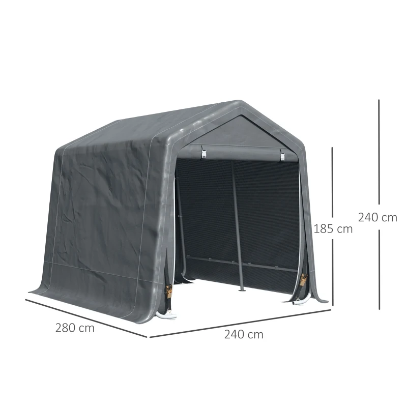 Outsunny Copertina Garaj 2,8×2,4 m – Protectie Auto, Moto, Biciclete(m-3)
