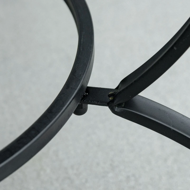 Brazier in aer liber Outsunny 3 in 1 Masuta de Gradina si Gratar pentru Barbecue din Metal si Ceramica, cu Vatrai, 75x75x60cm