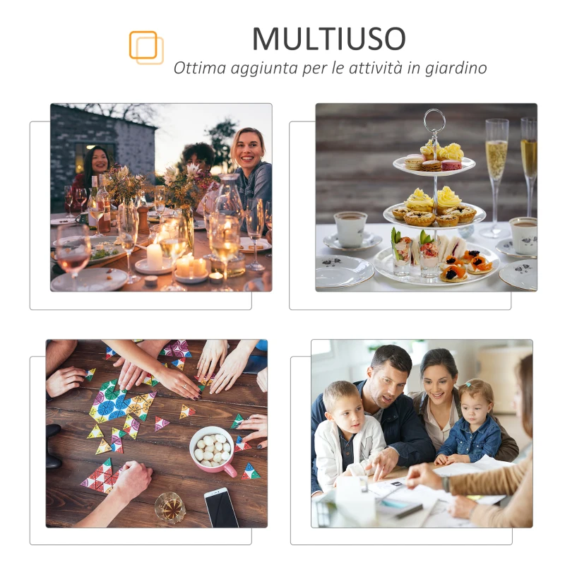 Masa de Gradina Extensibila Outsunny pentru 8-10 Persoane cu Structura din Aluminiu, 135-270x90x75cm, Gri