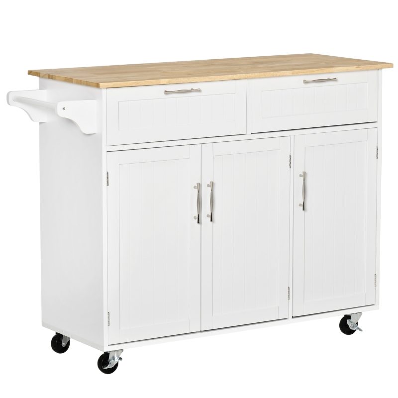 HomCom carucior bucatarie multifunctional, 121x46x91 cm, alb