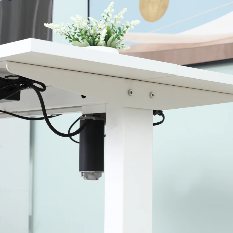 Vinsetto Birou reglabil pe 3 Inaltimi Design Anti-coliziune, 120x60x74.5-114.5cm, Alb