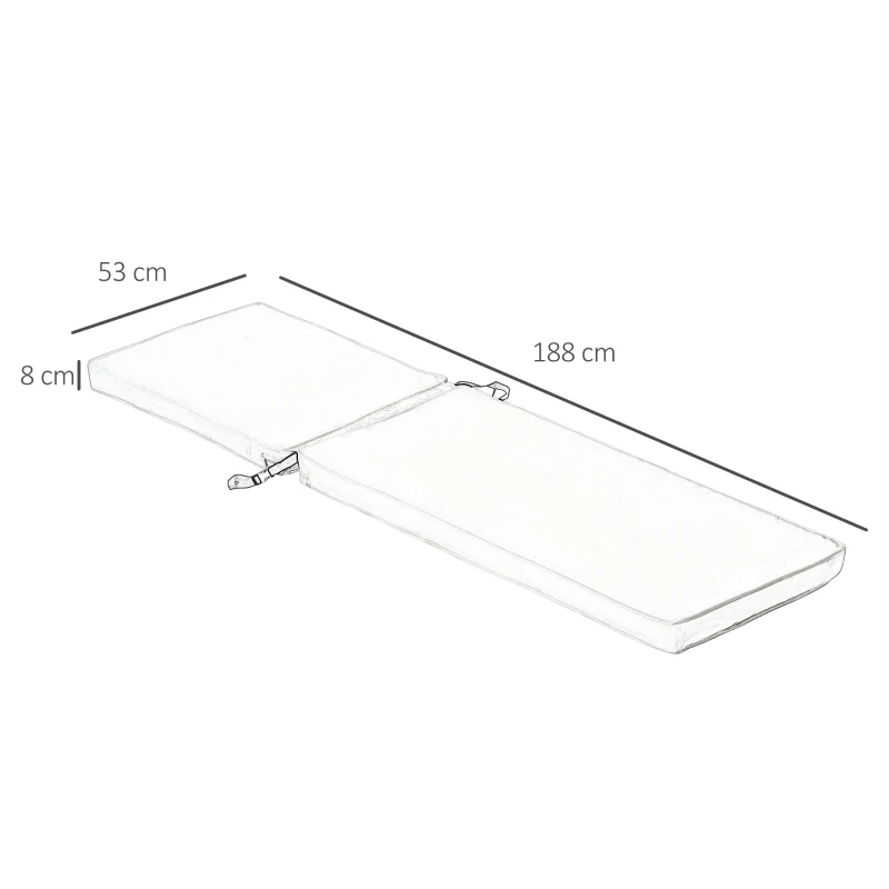 Outsunny Perna pentru Sezlong si Fotoliou Plaja cu Sireturi, Husa Detasabila din Poliester, 188x53x8cm, Alb Crem