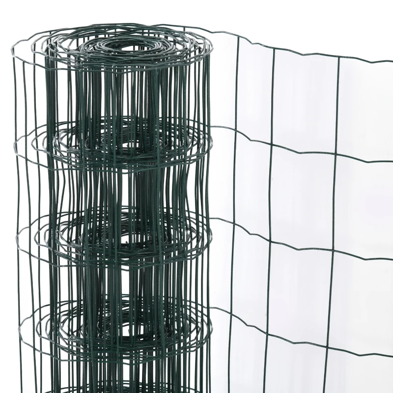 PawHut Rola de Plasa pentru Tarc de 10 m din Otel, Gard de Siguranta pentru Animale de Exterior cu Acoperire din PVC, 7,5 x 10 cm