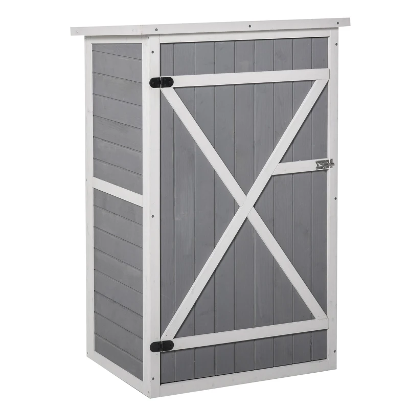 Outsunny Casuta Lemn 75×56×115 cm – Depozitare Unelte cu Acoperis Impermeabil(m-11)