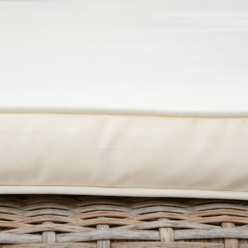 Outsunny Perna pentru Sezlong si Fotoliou Plaja cu Sireturi, Husa Detasabila din Poliester, 188x53x8cm, Alb Crem