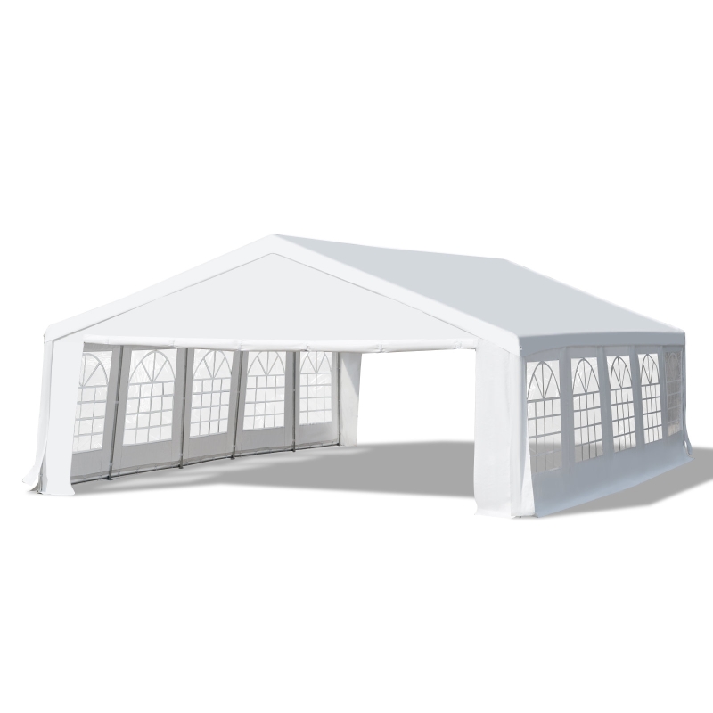 Outsunny Foisor de Gradina 10x6m Pliabil din Otel si Poliester, Alb