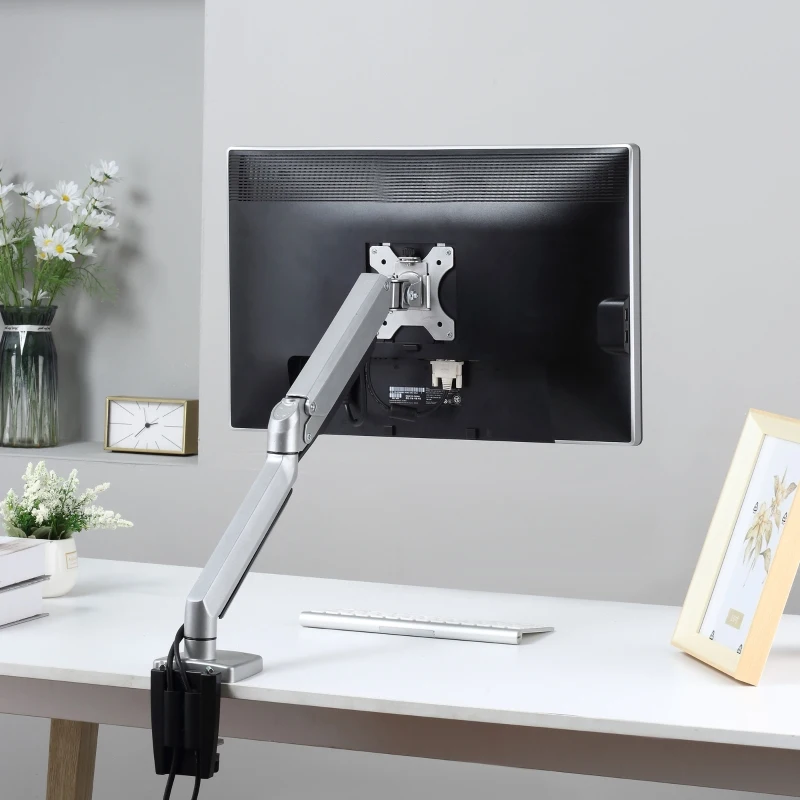 Vinsetto suport monitor, aluminiu, reglabil, 50x11x19.5-47.5cm