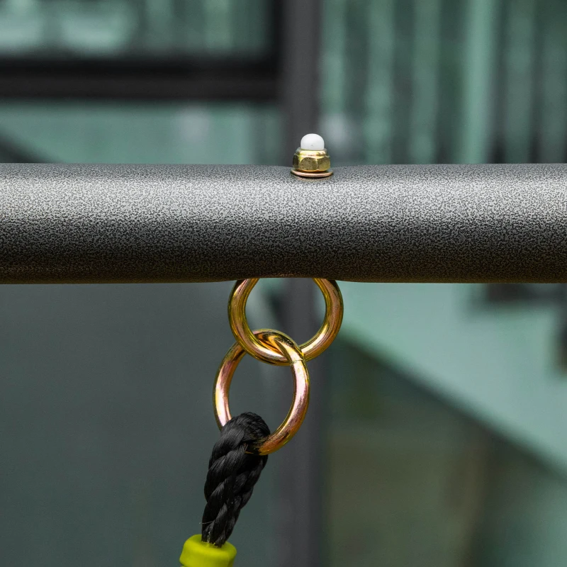 Set Leagane de Gradina Outsunny pentru 5 Copii 3-10 ani, 1 Leagan Dublu si 1 Leagan Simplu, Otel si PE, 295x137x175cm