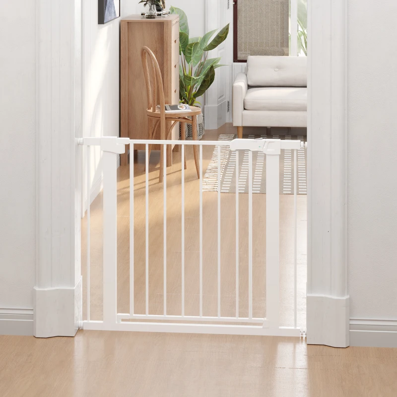 PawHut poarta de siguranta pentru caini, 75-96cm, alb