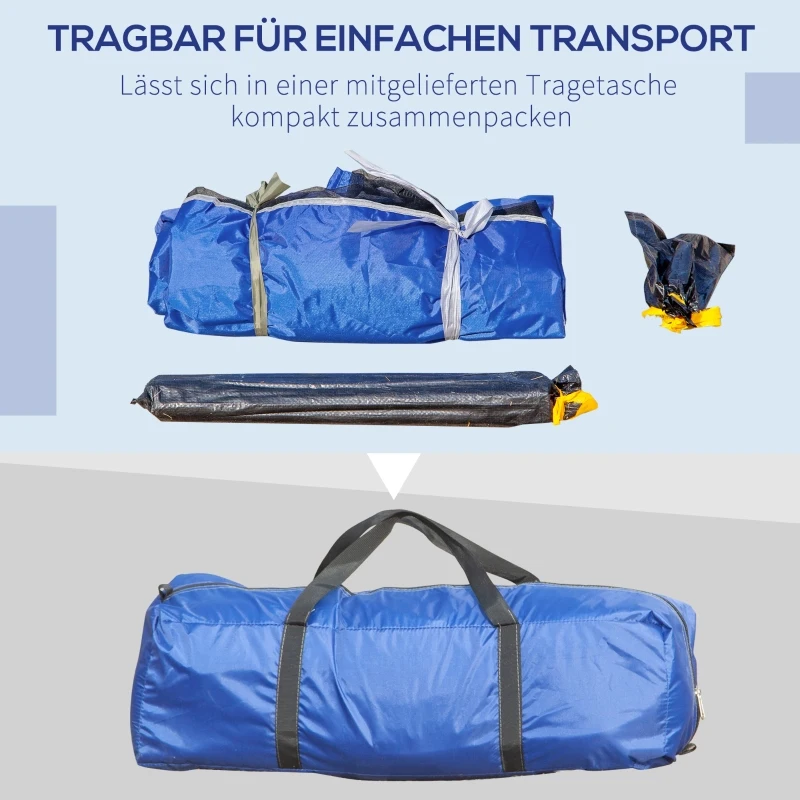 Outsunny Toilettenzelt für 1-2 Personen Mobiles Camping Duschzelt Umkleidezelt mit Tasche Duschkabine Umkleidekabine UPF50 Fiberglas Polyester Blau 167 x 167 x 218 cm