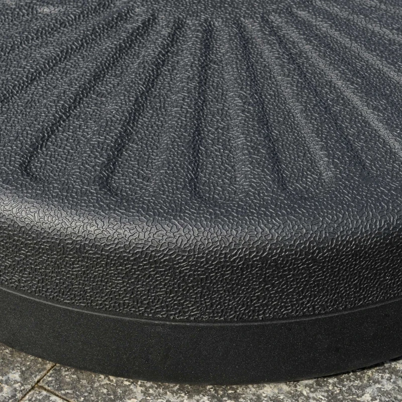Outsunny Baza pentru Umbrela de Gradina cu Stalp Central Φ3.8cm si 4.8cm, Soclu pentru Umbrela care se Umple cu Apa sau Nisip, Negru