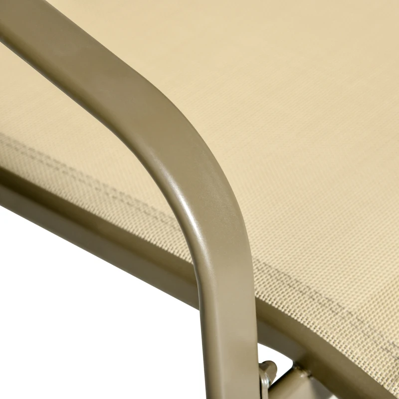 Set Mobilier de Gradina din 4 piese Outsunny, Salon in aer liber cu 2 Scaune, 1 Canapea si 1 Masuta de Cafea din Metal si Texteline, Kaki