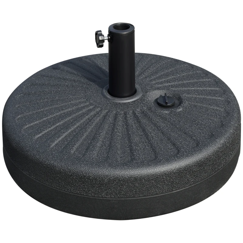 Outsunny Baza pentru Umbrela de Gradina cu Stalp Central Φ3.8cm si 4.8cm, Soclu pentru Umbrela care se Umple cu Apa sau Nisip, Negru