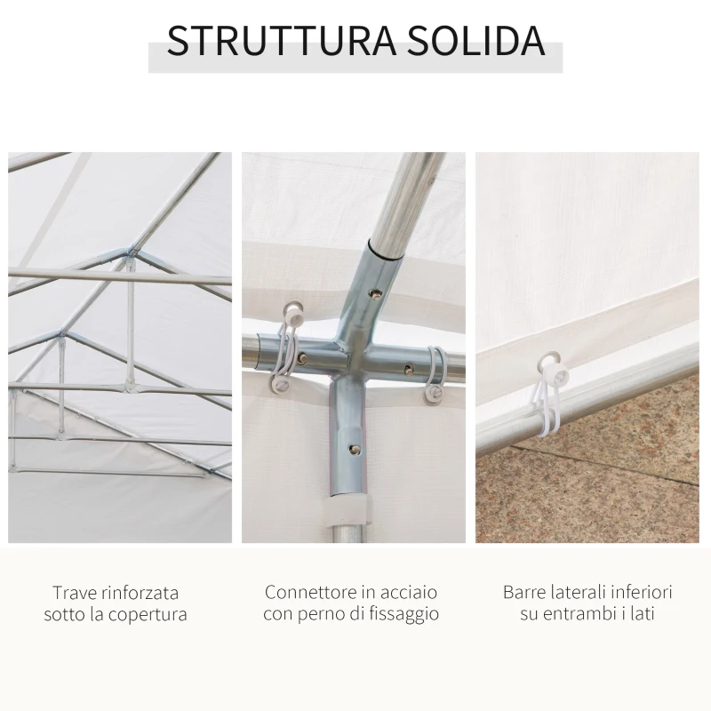 Outsunny Foisor de Gradina 10x6m Pliabil din Otel si Poliester,  Alb