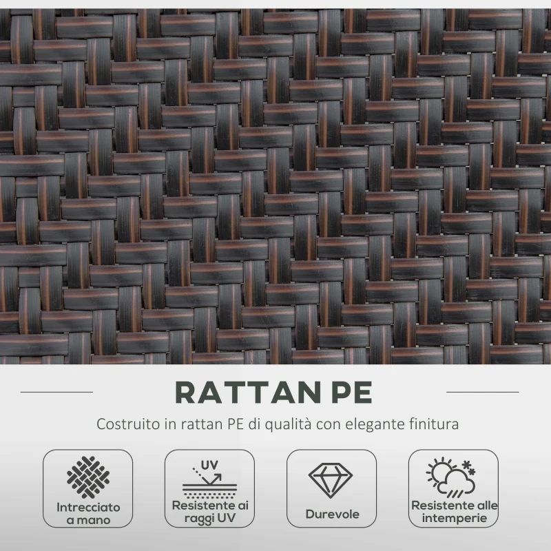 Outsunny Set Scaune de Gradina 2 Piese din Ratan PE si Otel, Scaune Pliante pentru Exterior cu Spatar Reglabil in 7 Pozitii, Rosu si Negru