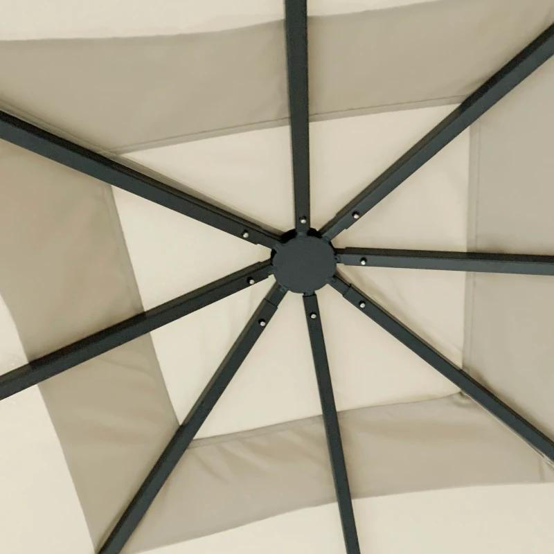 Outsunny Foisor de Gradina 2.97x2.97m, pentru Curte si Terasa, Kaki