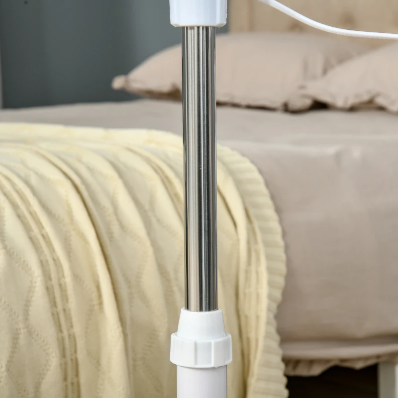 HOMCOM Ventilator de Podea cu 3 Viteze, Înălțime Reglabilă și Unghi de Înclinare de 80°, 60x60x90-120 cm, Alb