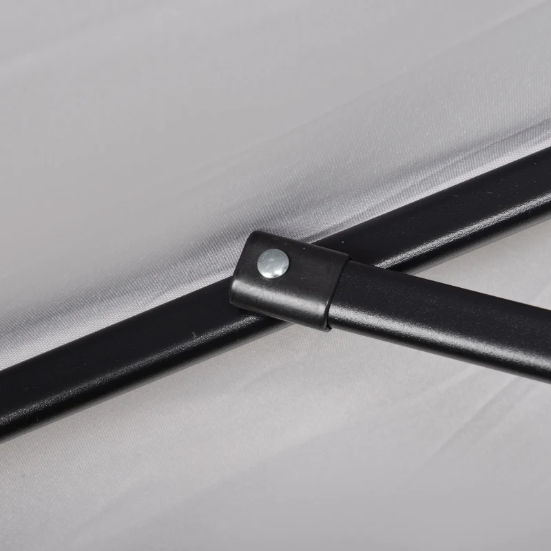 Outsunny Umbrela de Gradina cu Deschidere cu Manivela, Umbrela pentru Exterior din Aluminiu, Φ196x200cm, Gri Deschis