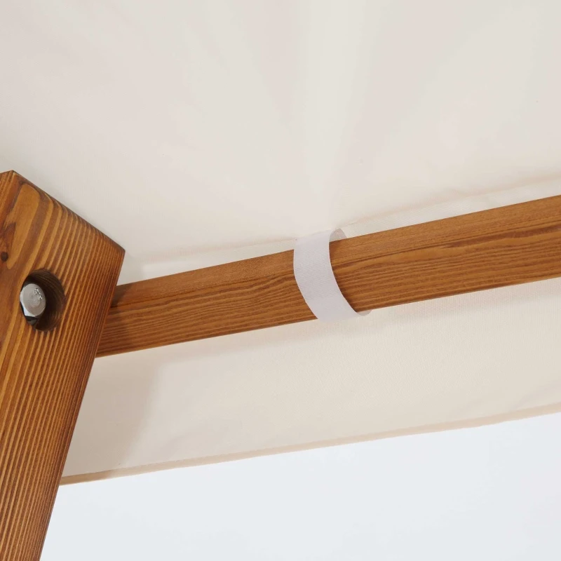 Outsunny Balancelle Bain de Soleil de Jardin 2 Places avec auvent et Coussin rembourré dim.189,5L x 162l x 216H cm - Bois de pin