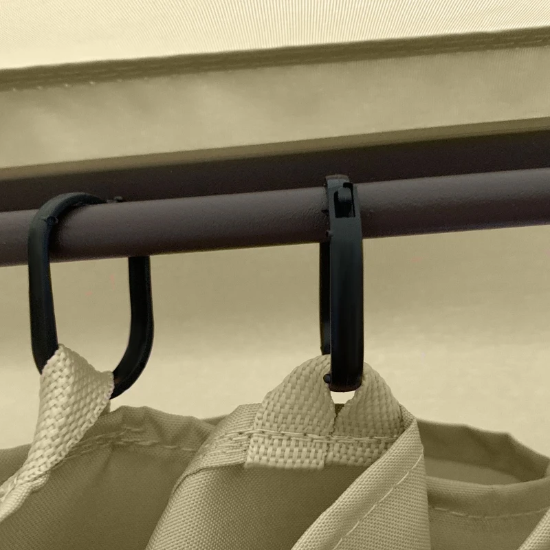 Outsunny Tonnelle de Jardin barnum de jardin pavillon rectangulaire 4 x 3 m tente de réception avec 4 parois latérales - porte zippée - beige