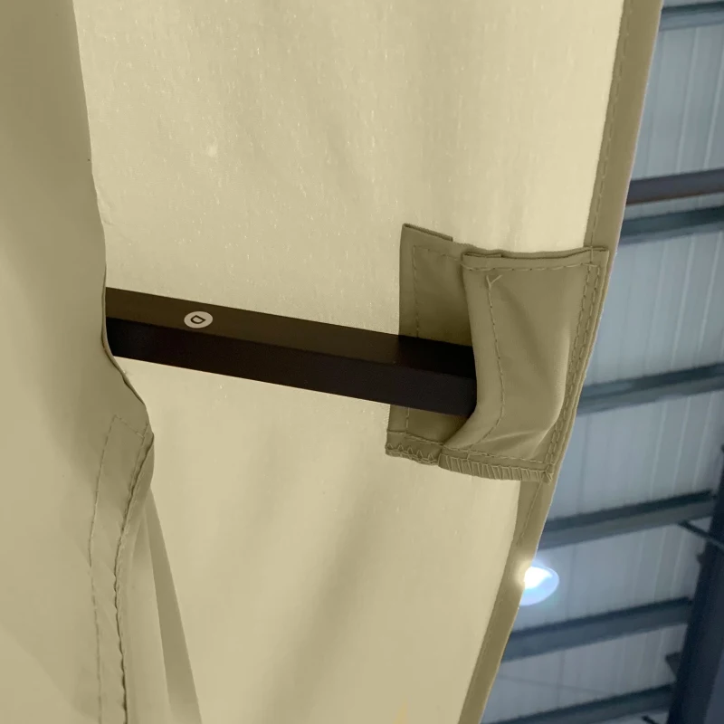 Outsunny Tonnelle de Jardin barnum de jardin pavillon rectangulaire 4 x 3 m tente de réception avec 4 parois latérales - porte zippée - beige