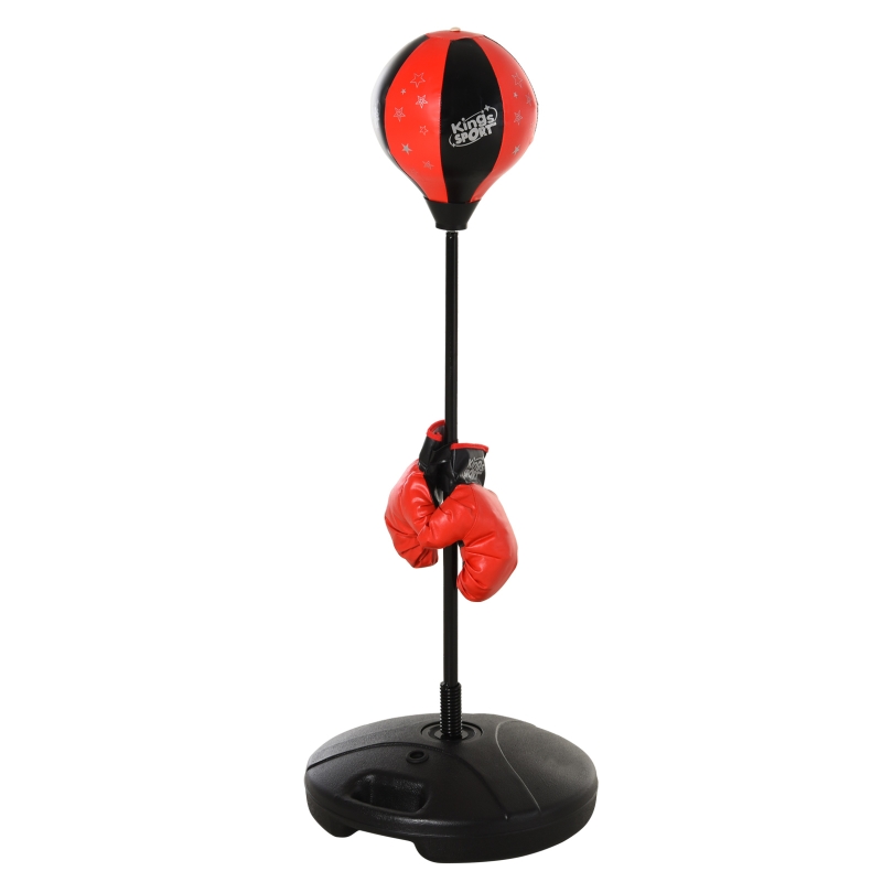 Punching ball sur pied réglable en hauteur 126-144 cm avec gants, pompe et base de lestage noir