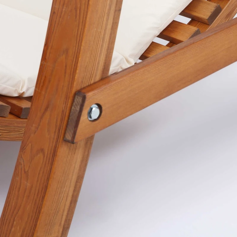 Outsunny Balancelle Bain de Soleil de Jardin 2 Places avec auvent et Coussin rembourré dim.189,5L x 162l x 216H cm - Bois de pin