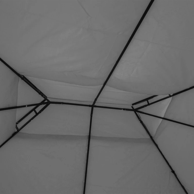 Outsunny Baldachim do metalowego pawilonu ogrodowego namiotu imprezowego 3 x 4 namiot ogrodowy dach jasnoszary