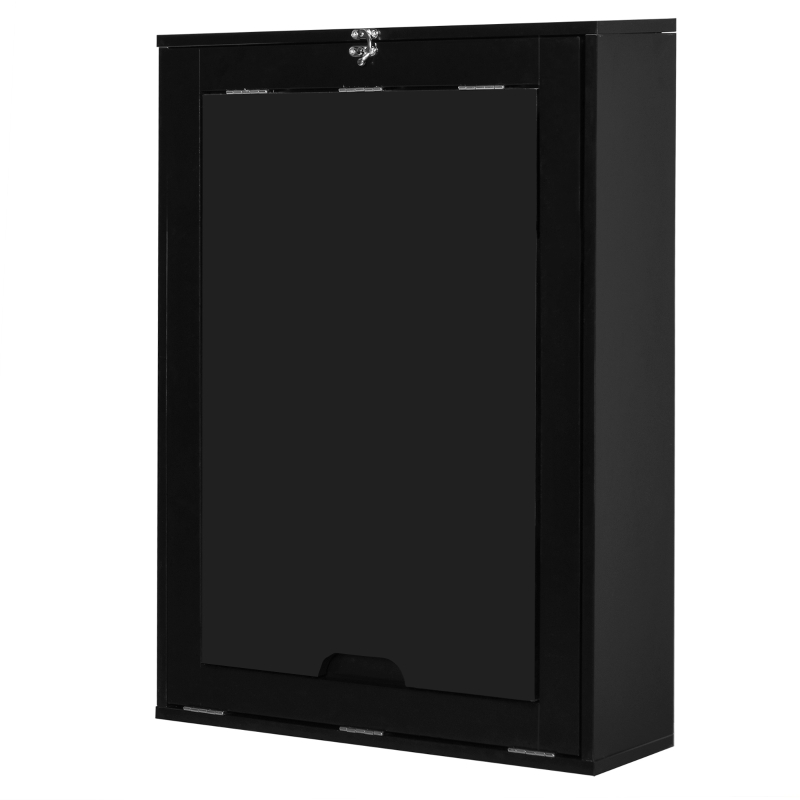HOMCOM Tavolo Scrivania Pieghevole a Muro con Lavagna, 60x94.5x147cm, Nero
