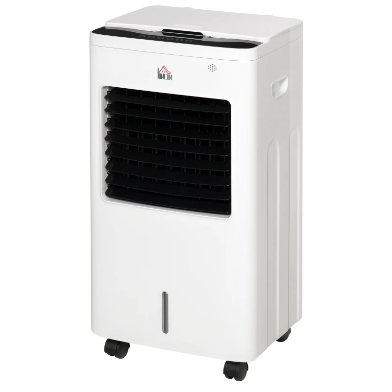 HOMCOM 8.5L Portable Air Cooler, Evaporative Cooler Humidifier with 3 Modes, 3 Speed, Remote Controller, Ice Crystal Box, 7.5 Hour Timer, Swing and Ice Cooling Function for Home Office Dorms