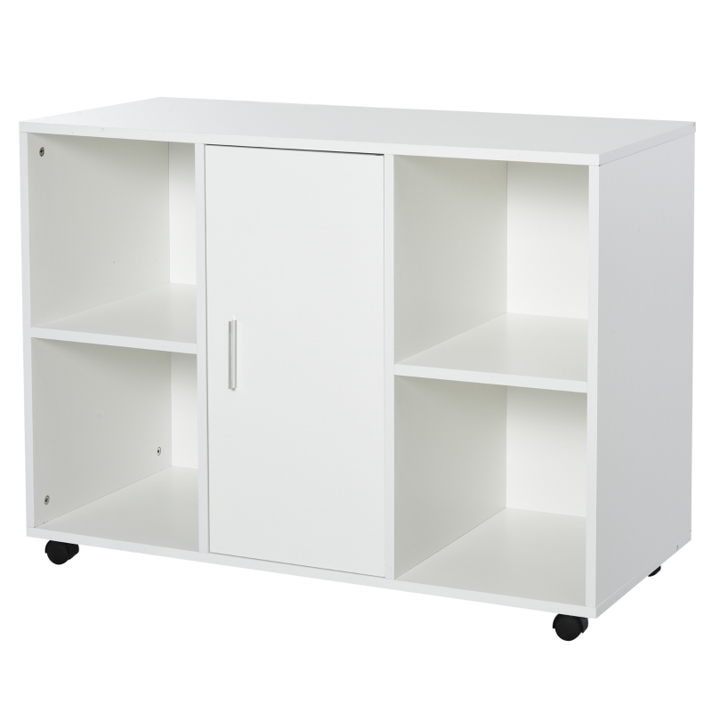 Support d'imprimante - caisson organiseur bureau multi-rangement panneaux particules