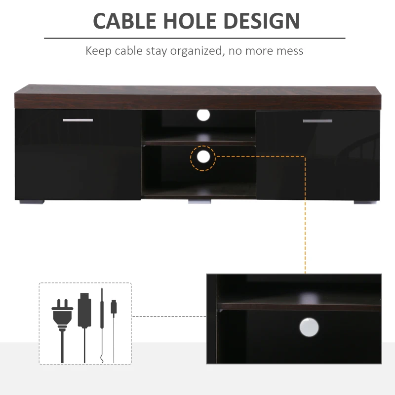 HOMCOM Moderno Mobile Porta TV con Due Ante in Legno 140 x 40 x 44cm