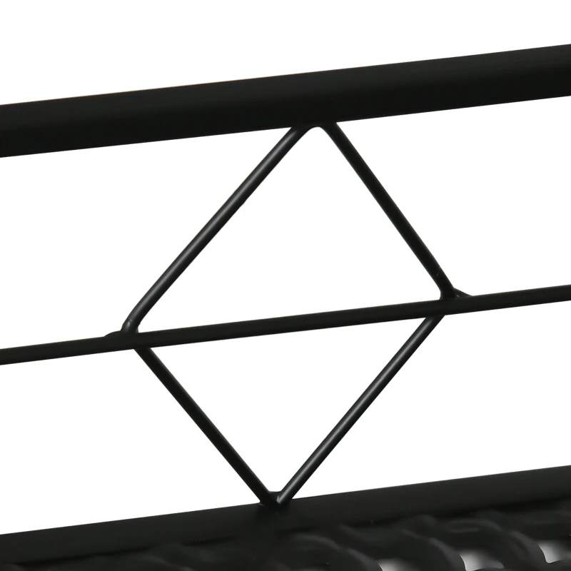 Outsunny Support de pot de fleurs suspendu en métal avec fixations réglables jardinière pour balcon dim. 100L x 31l x 12H cm noir
