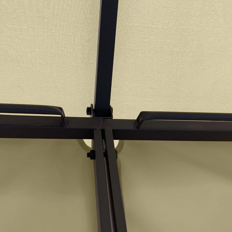 Outsunny Tonnelle de Jardin barnum de jardin pavillon rectangulaire 4 x 3 m tente de réception avec 4 parois latérales - porte zippée - beige