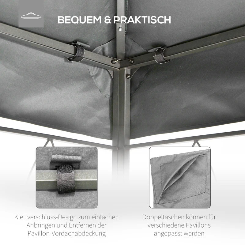 Outsunny Baldachim do metalowego pawilonu ogrodowego namiotu imprezowego 3 x 4 namiot ogrodowy dach jasnoszary